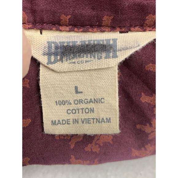 Duluth Trading Co Womens L Blouse 4 Pockets 3/4 Slv Maroon Rust Full Button EUC - Picture 6 of 14